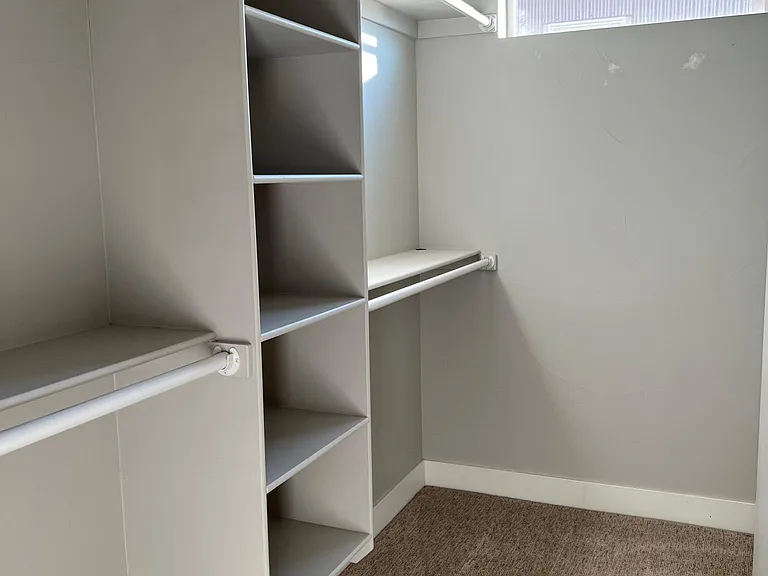 Spacious walking closet.