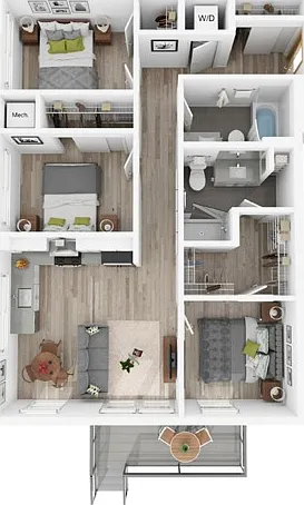 Plan X | 3 bedroom, 2 bath Plan X | 3 bedroom, 2 bath