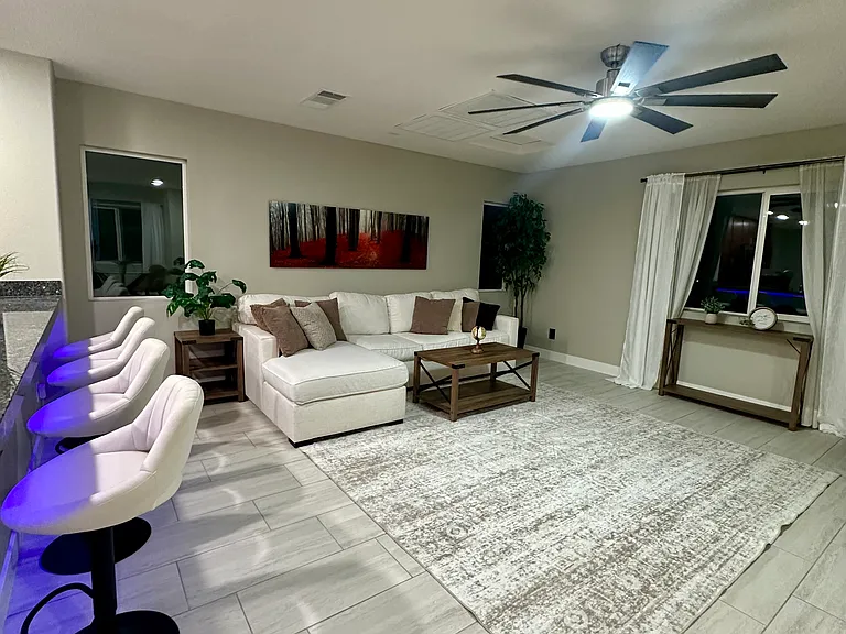 Open Living Area with Breakfast Bar