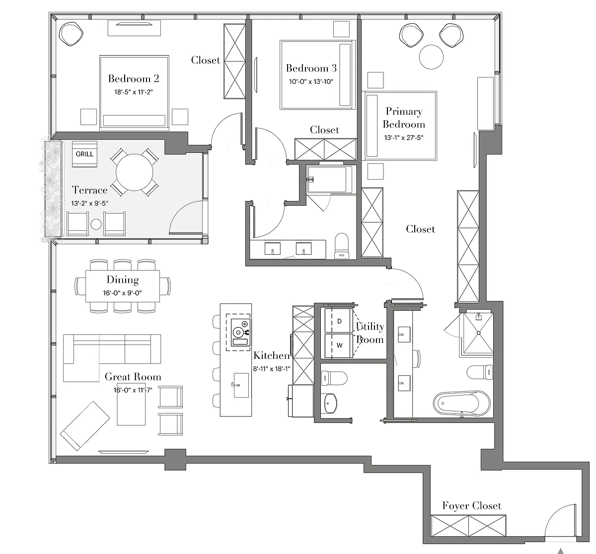Floor plan 20 | 3B-04 | 3 Bed | 2.5 Bath