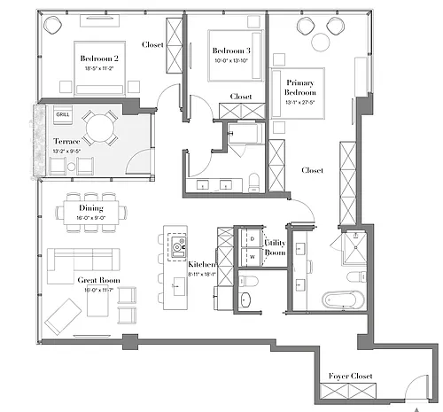 Floor plan 20 | 3B-04 | 3 Bed | 2.5 Bath
