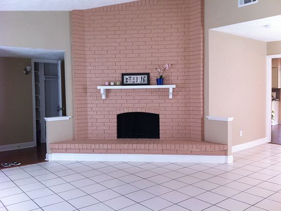 View of the fireplace