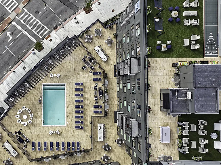 View of Rooftop Lounge and Pool Deck