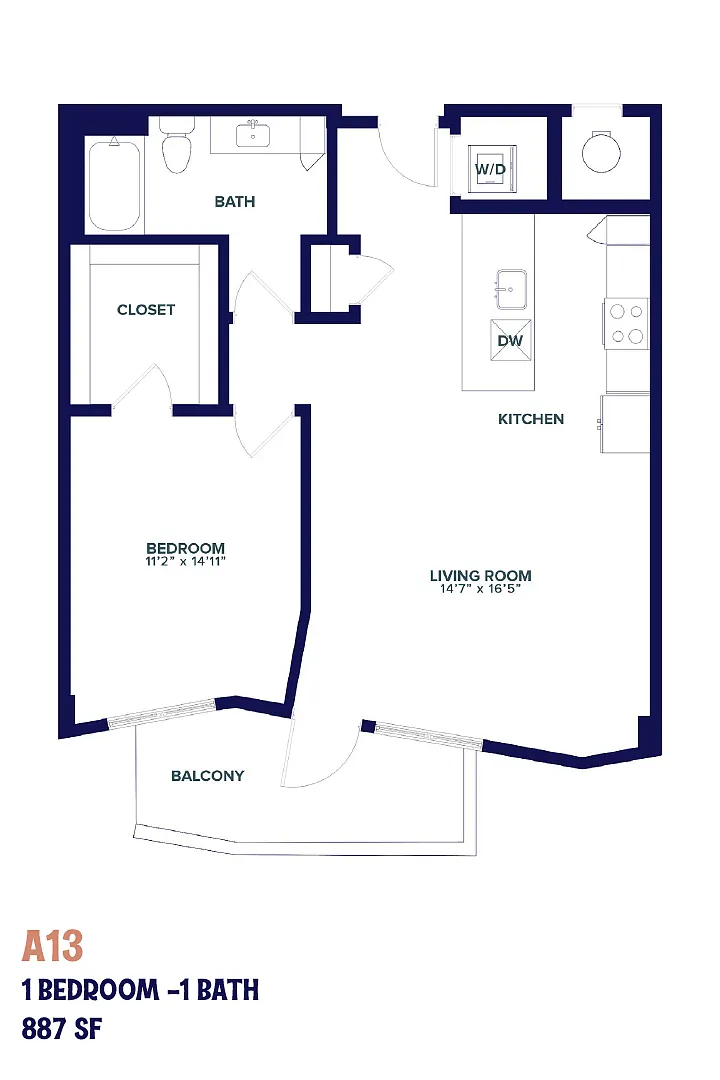 Floor plan Nita One Bedroom A13