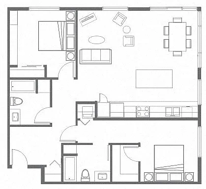 Floor plan 2x2J