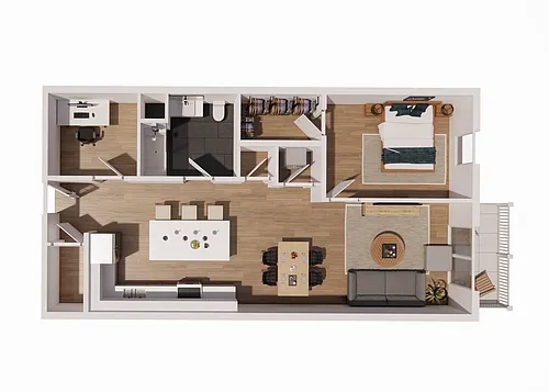 Floor plan 1 Bedroom W Den and Balcony