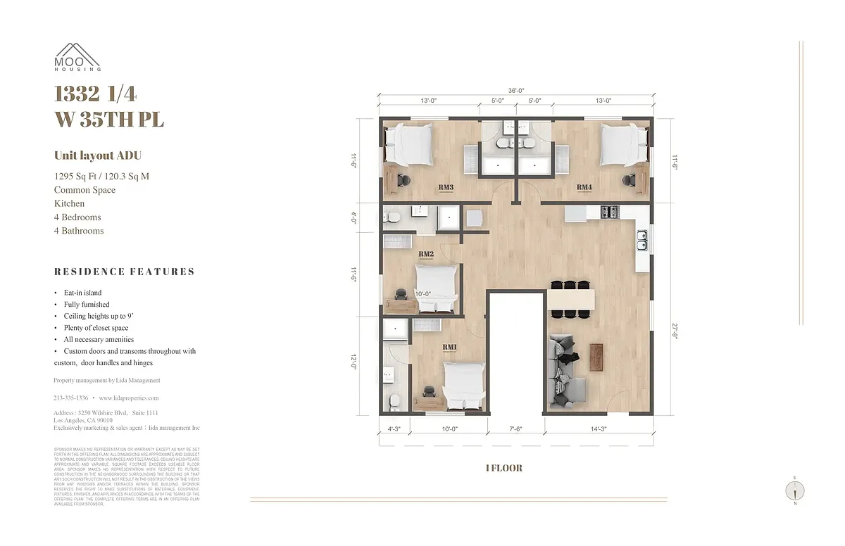 Floor plan Private room at 1332 1-4 W 35th Pl 4b4b
