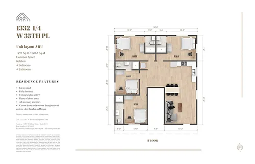 Floor plan Private room at 1332 1-4 W 35th Pl 4b4b