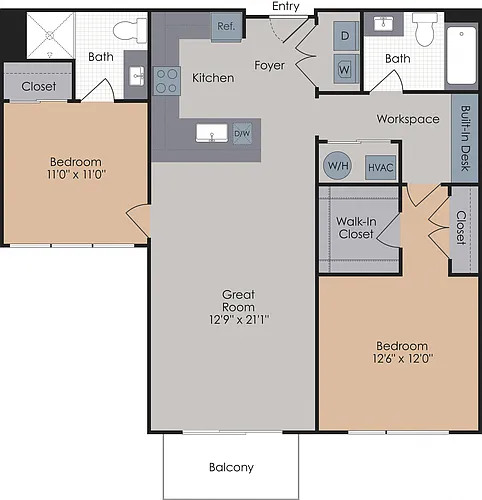 Floor plan C3 Two Bedroom