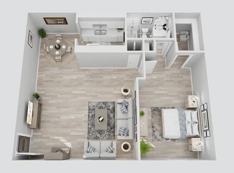 Floor plan 1 Bed 1 Bad