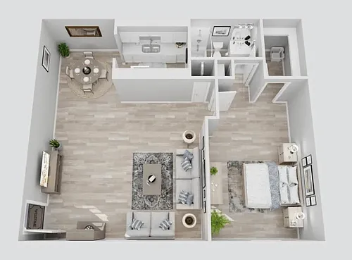 Floor plan 1 Bed 1 Bad