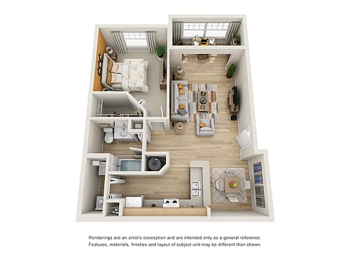 Floor plan 1x1 Den