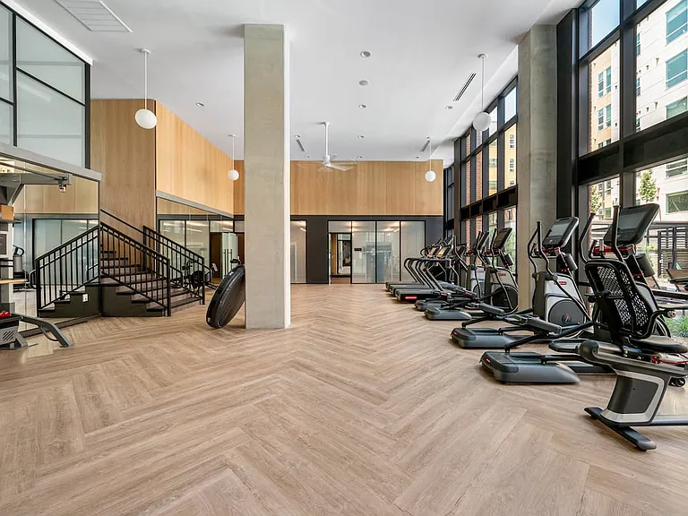 State-of-the-art fitness center with fitness studios, cardio equipment, and free-weights