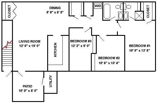 Floor plan 3 Bedroom Garden E