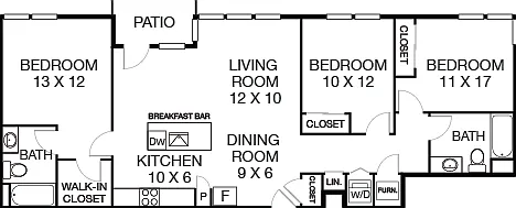 With Large Guest Bedroom