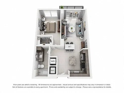 Floor plan 1 Bed/1 Bath-1A2