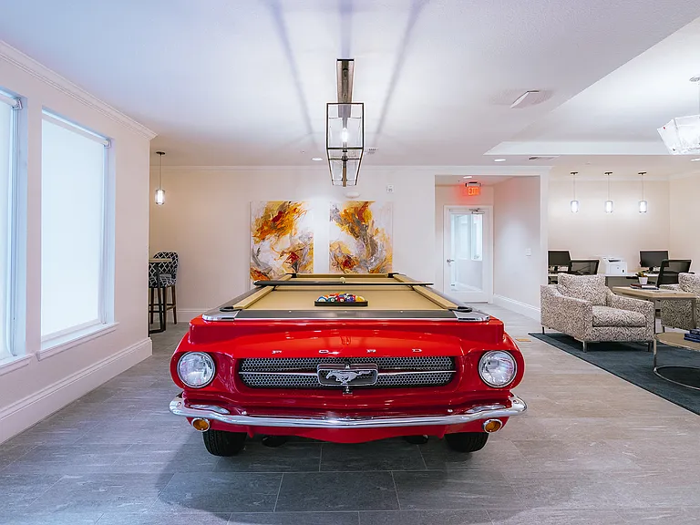 Senior Clubhouse w/1965 Ford Mustang Pool table