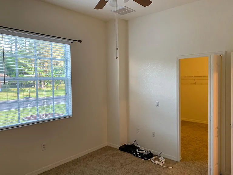 Bedroom looking into closet