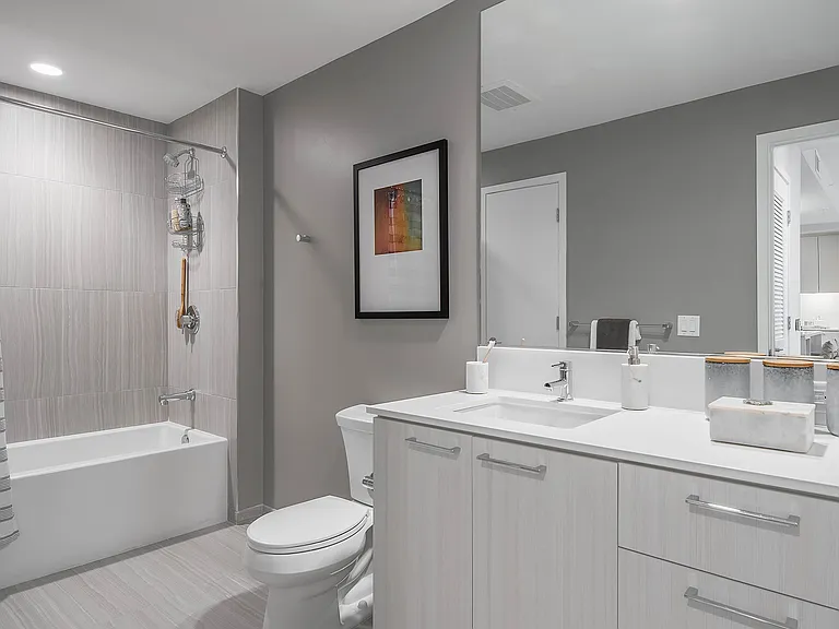 Linen closets with double vanities available in select floorplans