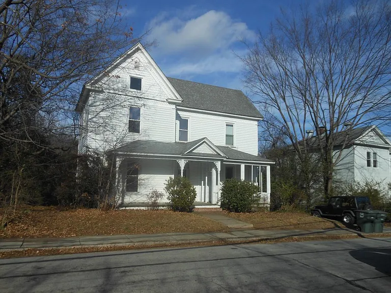 Front of home. Faces south on Guilford Avenue. Built to stay in 1897, with many upfits and renovations and modernizations since. Central heat/air, new kitchen.