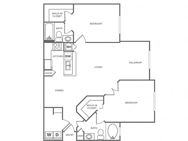 Floor plan Camelia with Solarium (1190 SF)