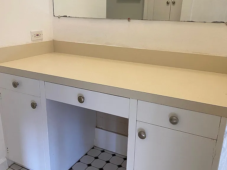 upstairs bathroom counter