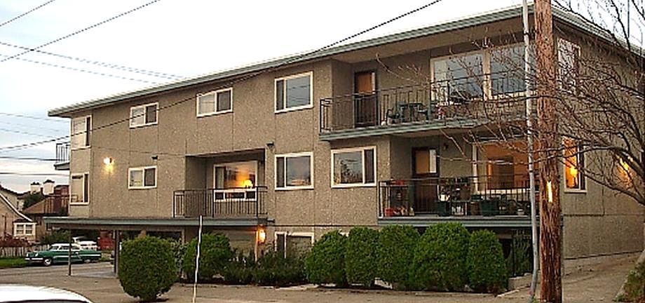 East Side of Building - Apt is located at upper left- half.