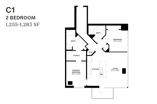 Floor plan Two Bedroom C1