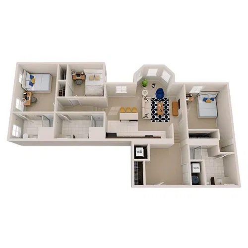 Floor plan 3BR/3BA - Bay