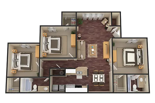 Floor plan 3 Bed 2 Bath