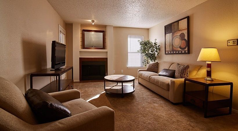 Living Room- Wood Burning Fireplace