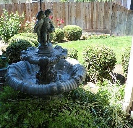 Water fountain in the front yard.