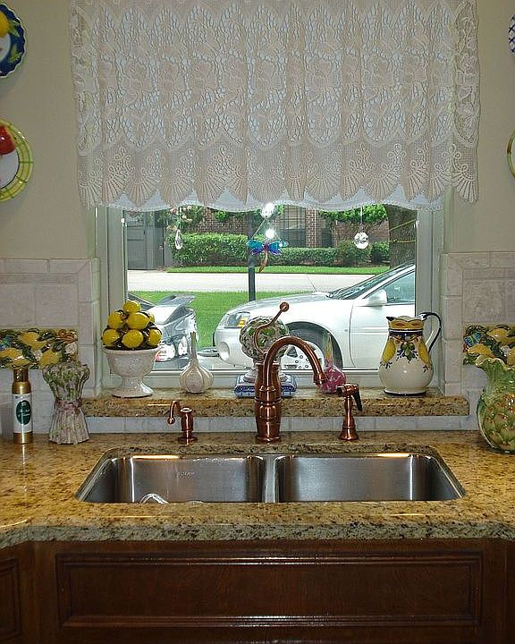 New kitchen sink, granite, faucet, windows