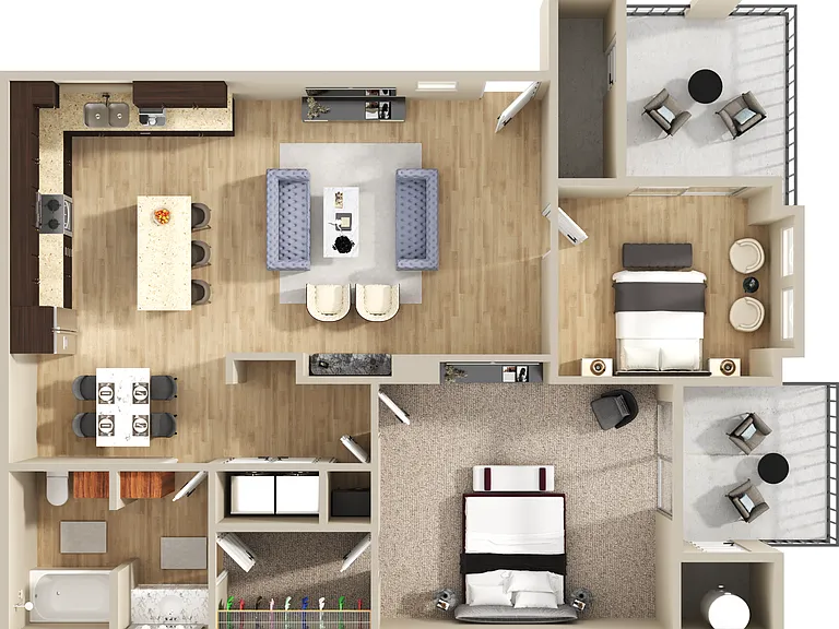 2 Bedroom 1 Bathroom 2 Bedroom 1 Bathroom