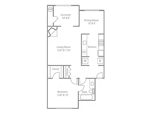 Floor plan Willow with Sunroom-Renovated