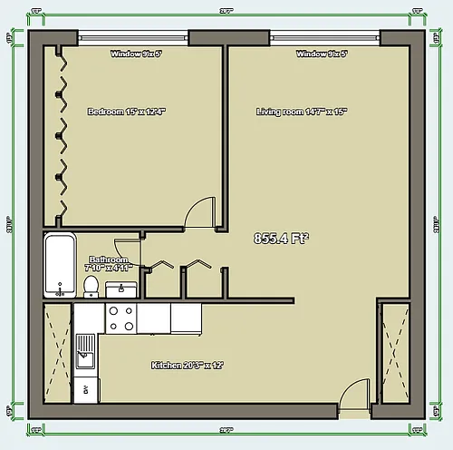 Floor plan 1 Bedroom