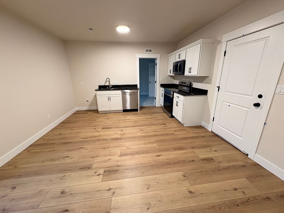 Living area and kitchen