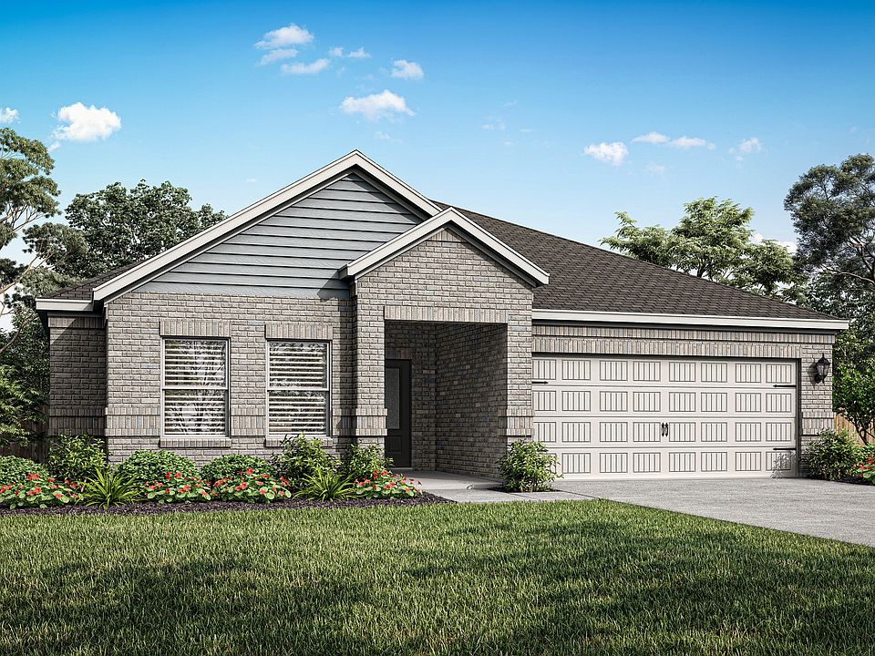 The Elder is a beautiful one-story home with a brick exterior.