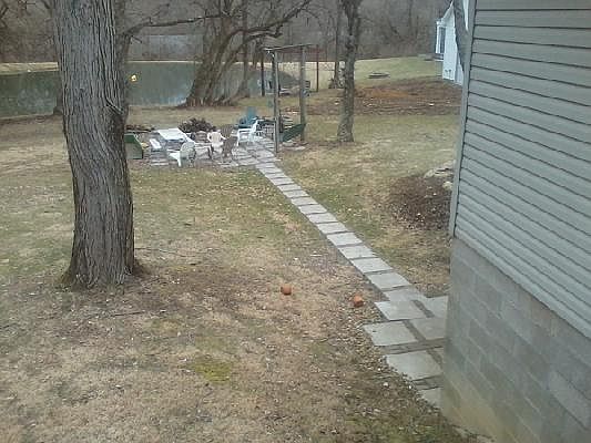 Patio. Fire pit from Deck