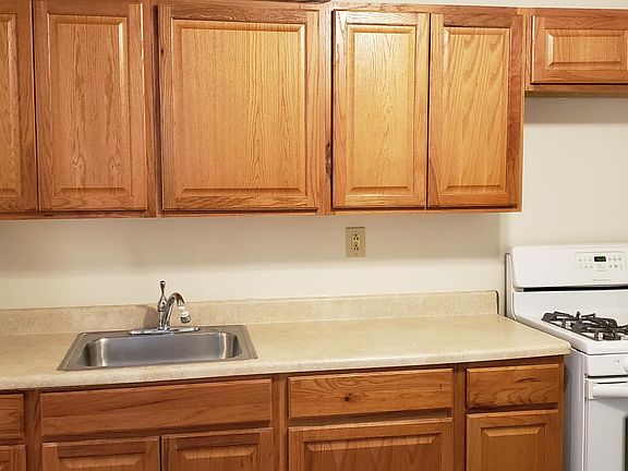 Kitchen cabinets and stove