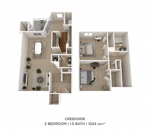 Floor plan Two Bedroom Townhome