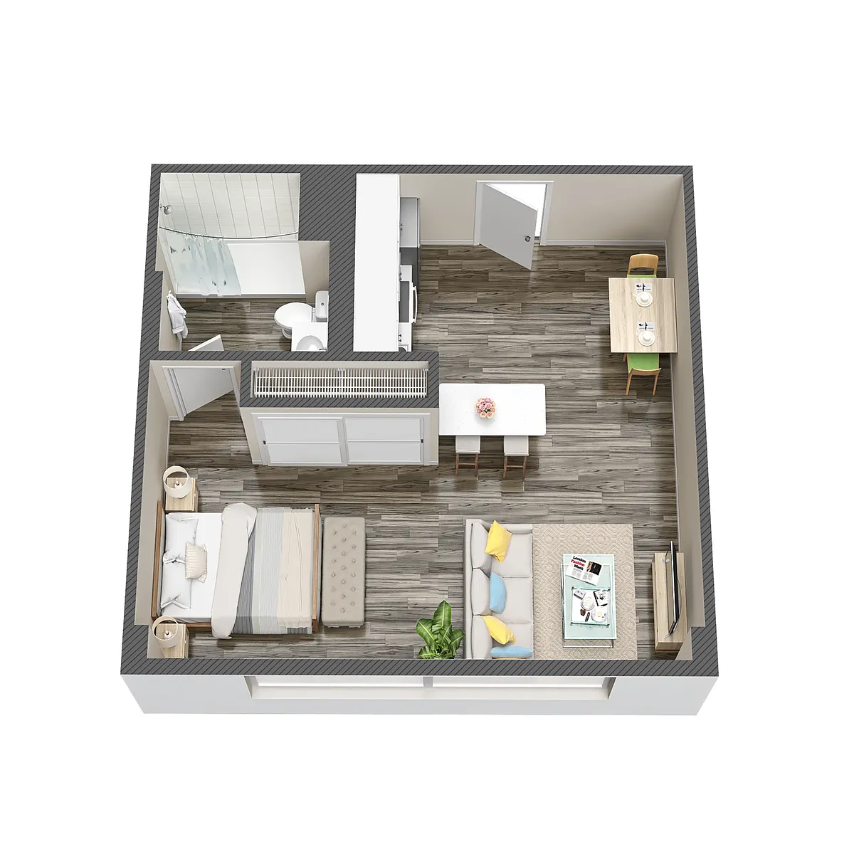 Floor plan Studio West Tower Premium