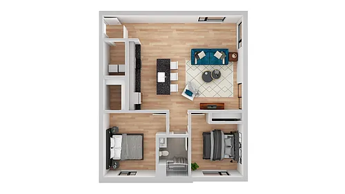 Floor plan 2 Bed 1 Bath