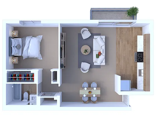 Floor plan 1 Bedroom/ 1 Bathroom- 715