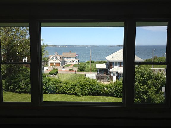 Looking out living room.