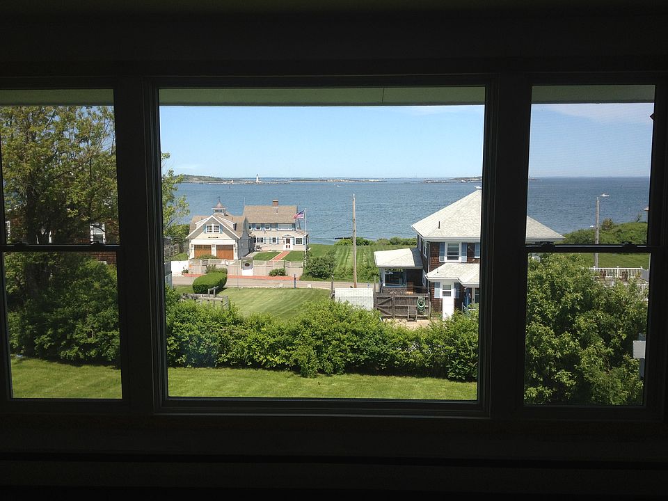 Looking out living room.