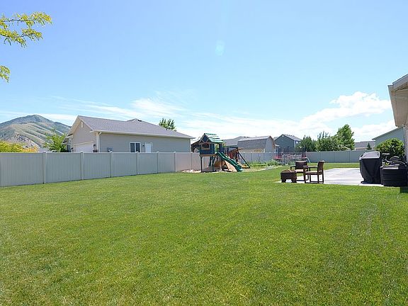 Fenced backyard