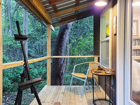 Back deck looking into the trees