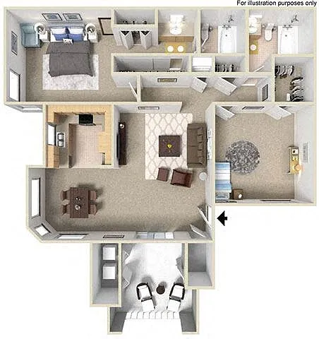 Floor plan E 2X2