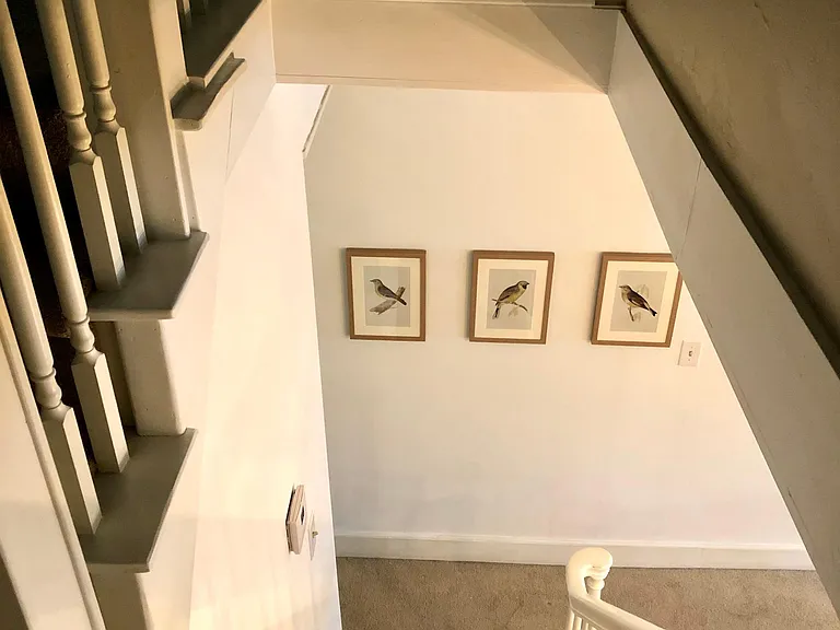 Looking down the stairs from the landing.